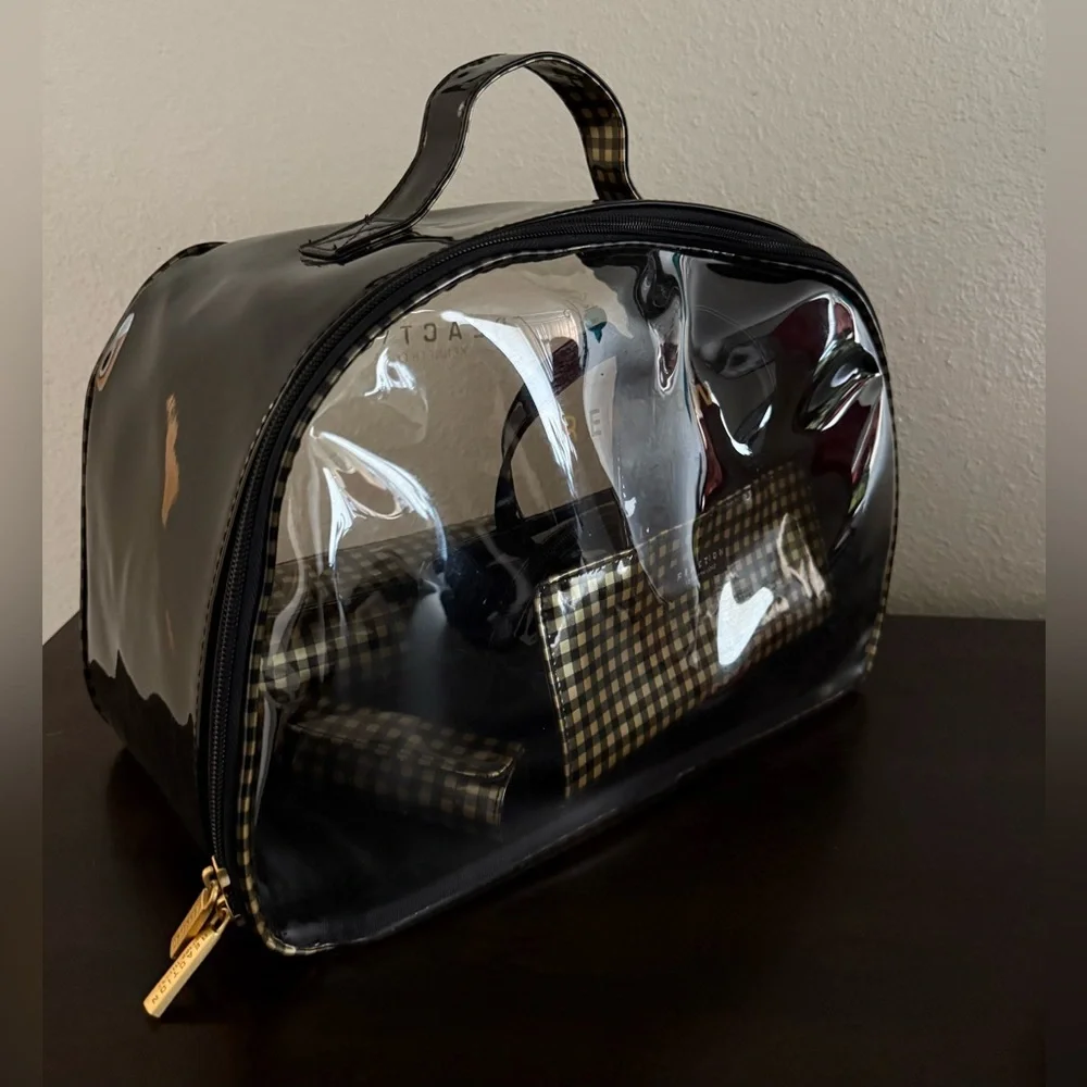 Kenneth Cole Reaction Cosmetic Travel Bag Set | Gingham Plaid  Organizer